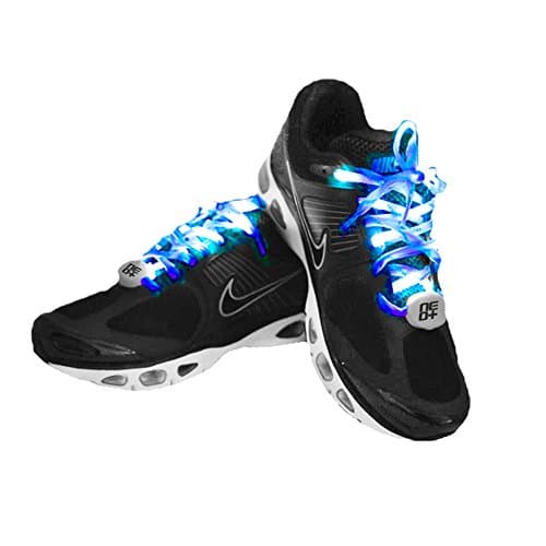 Image of 7th Generation Nylon LED Shoelaces Light Up Shoe Laces with 10 LED lamp beads, Brighter& Softer Than Common LED Shoelace, Blue, 41' long