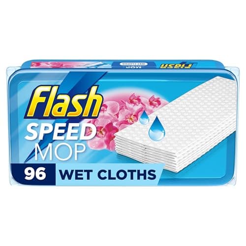 Image of Flash Speedmop Wet Cloth Refills, Floor Cleaner, Wild Orchid, 96 Count (24 x 4)
