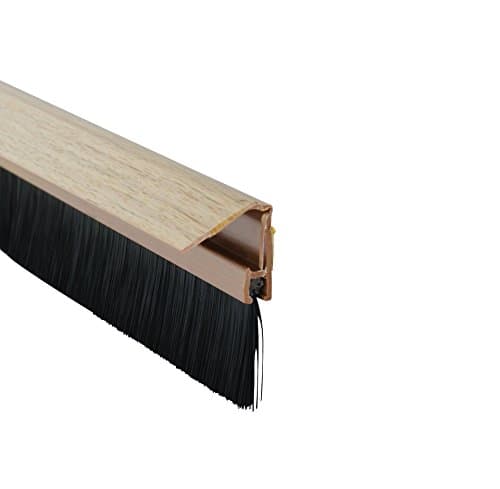 Image of Stormguard 02SR0720838LWO Bottom of The Door Brush Strip Draught excluder 838mm (2'9") Light Wood with Cover to CONSEAL Screws, 838 mm (Assorted)