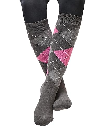 Image of Rhinegold Junior Cool & Dry Cushioned Riding Socks-GREY/PINK