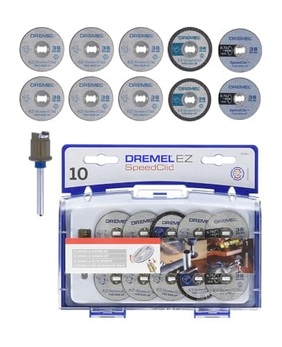 Image of Dremel 690 EZ SpeedClic Cutting Wheels Set - Accessory Kit with 10 Rotary Tool Cutting Discs and Mandrel