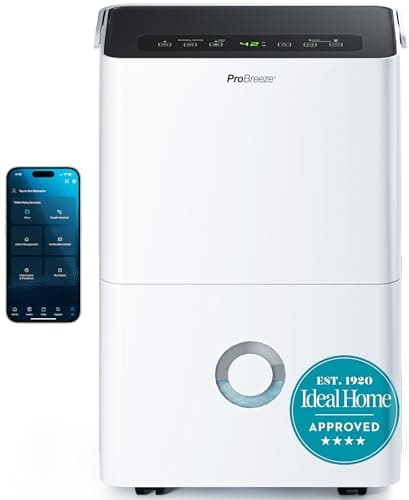 Image of Pro Breeze® 30L/Day Dehumidifier - Smart Compressor Dehumidifier with App, Wi-Fi, Continuous Drainage, 4L Water Tank, 24h Timer & Child Lock- Mould Remover & Moisture Absorber for Home & Bathroom
