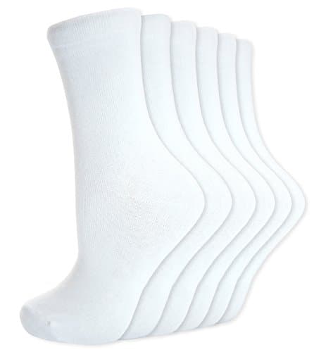 Image of Bonjour Kids Boys Girls Children kids Back to School Cotton Rich Plain Ankle School Socks Pack of 6 Age 3-6 Years (UK 9-12), 6-9 Years (UK 12-3), 10-13 Years (4-5.5)
