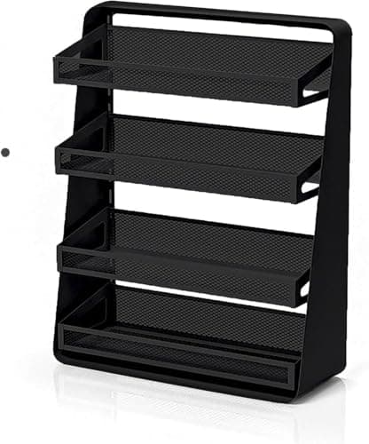 Image of 3 Tier Countertop Organizer, Metal Mesh Can Rack for Canned Goods Crackers Fruit Vegetables, Space Saving Storage for Kitchen Bathroom Office
