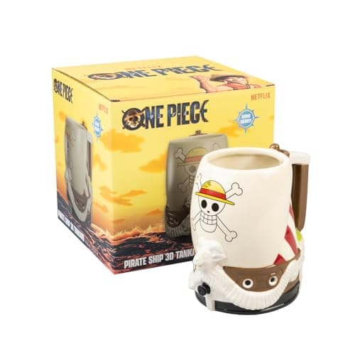 Image of Grupo Erik 3D Tankard - One Piece Manga | 750 ml - 26.4 oz Large Mug, Beer Mug, Cool Mugs | Beer Gifts for Men & for Women, Going Merry One Piece Gifts for Friends