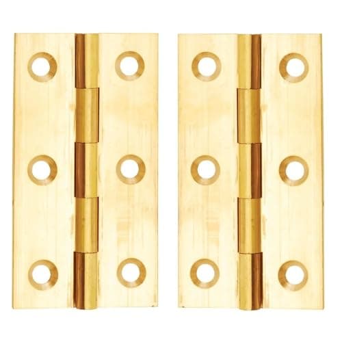 Image of Merriway BH03470 (2 Pcs) 38mm (1.1/2 inch) Solid Brass Butt Hinge - Pack of 2 Pieces