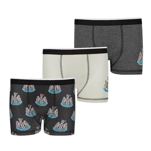 Image of Newcastle United F.C. Boys Boxers | Boys Boxer Shorts Pack of 3 | Newcastle Gifts For Boys | Multipack Underwear Underpants Merchandise 9-10 Years Black