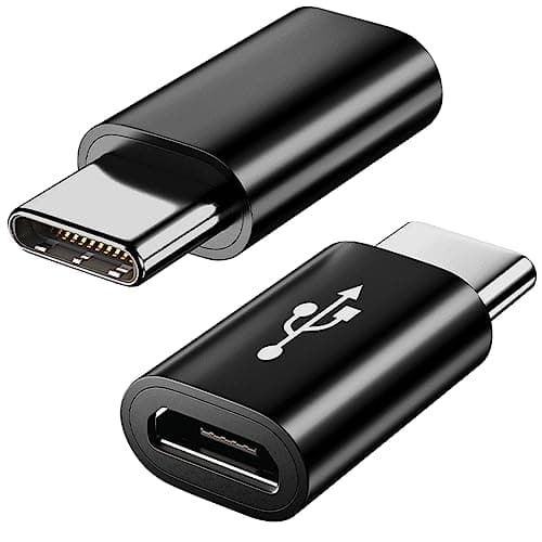 Image of Micro USB to USB C Adapter 2 Pack, USB Type C Male to Micro USB Female Adapter USB C Adaptor Compatible with Samsung Galaxy, Huawei, Type-C Phones, Tablets and More (Black)