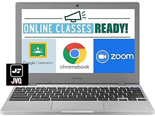 Image of SAMSUNG Chromebook 4 11.6â€ Laptop Computer for Business Student, Intel Celeron N4020(Up to 2.8GHz), 4GB RAM, 32GB eMMC, Webcam, WiFi, Bluetooth, USB Type-C, Chrome OS, Silver+JVQ MP