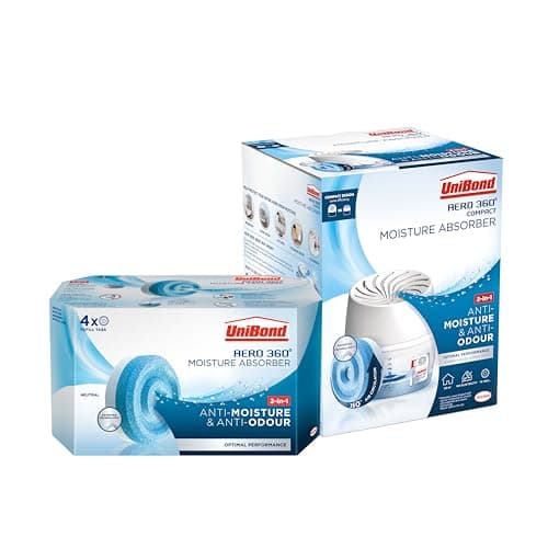 Image of BUNDLE UniBond AERO 360° Moisture Absorber Neutral Refill Tab (4 x 450g), UniBond AERO 360 Compact Moisture Absorber, Ultra-Absorbent Dehumidifier, Original Scent