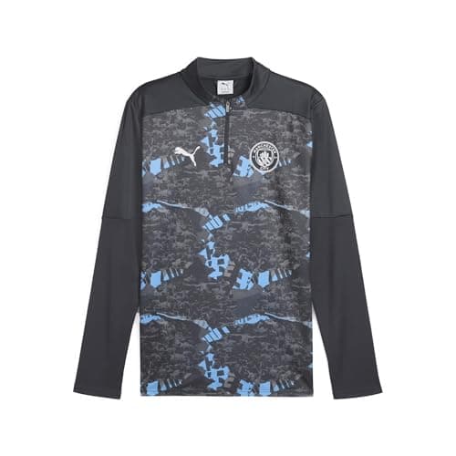 Image of PUMA Mens Manchester City Pre Match Quarter Zip Top 2024 Grey Cool/Grey XS
