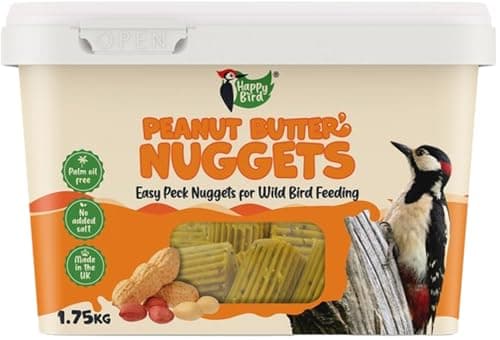 Image of Happy Bird Peanut Butter Nuggets for Wild Birds, Original 1.75 kg - Palm Oil Free, No Added Salt