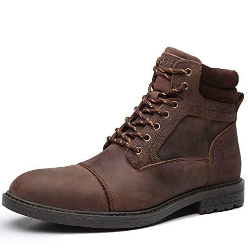 Image of Arkbird Mens Chelsea Boots, Stylish and Comfort Leather Chukka Ankle Boots with Zipper, Coffee-803, 9 UK
