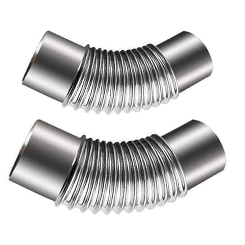 Image of WNVXJGNSO 2Pcs Stainless Steel 45 Degree Elbow Chimney Liner Bend 45° Multi Flue Stove Pipe for Outdoor Camping Wood Stoves Chimney(50mm)