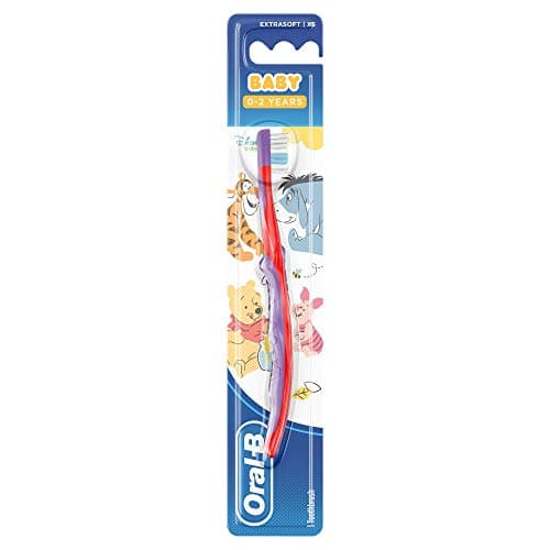 Image of Oral-B Baby Manual Toothbrush Featuring Winnie the Pooh Characters, Extra Soft Bristles, 0-2 Years Old, Multicoloured