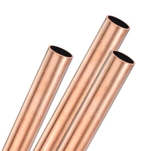 Image of M METERXITY 3-Pack 200mm Copper Round Tube, 15mm OD 1mm Wall Thickness Copper Seamless Tubing for Construction/Machining/DIY Crafting, Metal Straight Pipe [0.59x0.04x7.87IN]
