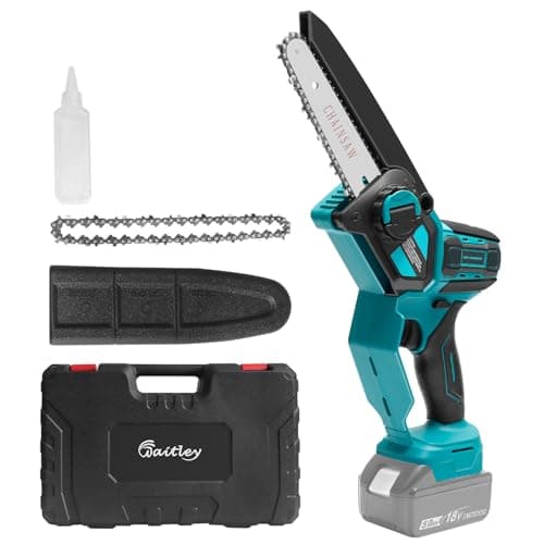Image of Waitley Mini Chainsaw Cordless 6 Inch Compatible with Makita 18V Batteries, Brushless Motor, Handheld Electric Chainsaw, Small Battery Powered Chainsaw for Tree Trimming, Wood Cutting, Pruning
