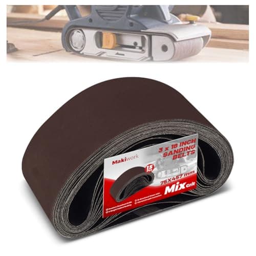 Image of 75 x 457 mm Sanding Belts Set - 15-Pack with 80/120/150/240/400 Grits, Aluminum Oxide Abrasive Belts for Woodworking