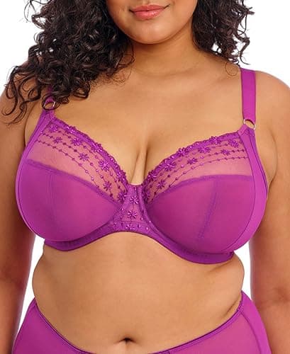 Image of Elomi Women's Plus Size Matilda Underwire Plunge Bra Haute Red, Hollyhock, 44DD