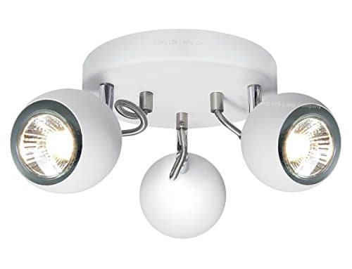 Image of Retro Matt White 3 Way Adjustable Eyeball Ceiling Spotlight Lamp GU10