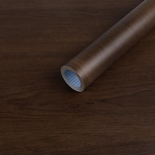 Image of Hode Oak Vinyl Wrap Wood Effect Sticky Back Plastic Roll, Self Adhesive Wallpaper Worktop Vinyl Covering, Contact Paper for Kitchen Cupboards Furniture Door Table, Walnut Wood 30x200cm