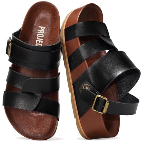 Image of Project Cloud Platform Sandals Women – Strappy Wedges with Comfortable Plush & Soft Insole – Lightweight & Non Slip Platform Sandals for Women 2026 (Proud), Black, 5.5 UK