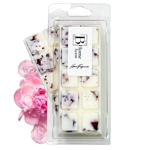 Image of bhomescent Peony & Blush Suede Handmade Strong Scented Soy Wax Melts Snap Bars, Long-Lasting Perfume Wax Melts, Natural Soy Wax, Perfect Wax Melts Gift Set for Home, Office, or Special Occasions