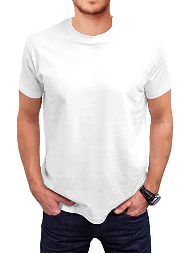 Image of Love My Fashions Men's Round Neck Short Sleeves Plain T-Shirt White