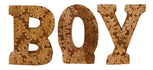 Image of EliteKoopers Hand Carved Wooden Flower Letters Words For Decoration