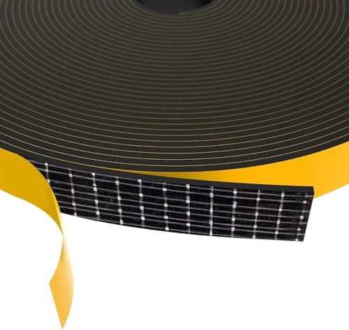 Image of Foam Seal Tape 20mm(W) x 3mm(T), High Density Adhesive Foam Weather Strip Seal for Window and Door, 2 Rolls Total 10M, Black
