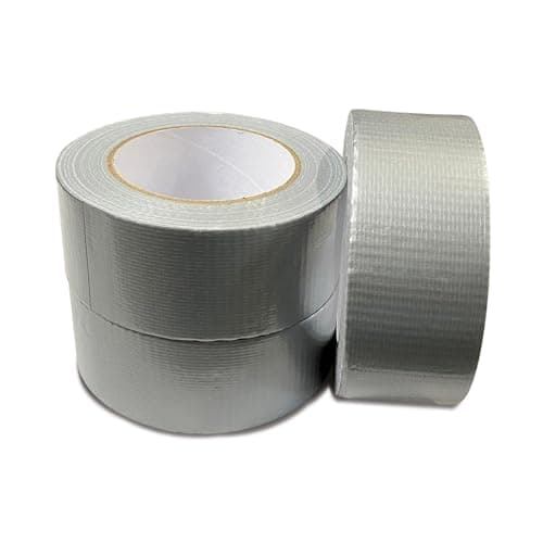 Image of JeeJaan® 3 Rolls of Silver Duct Tape 50mm x 50m Heavy Duty Waterproof Gaffa Tape for Electrical Plumbing Use Strong Adhesive Durable Ideal for Sealing Fixing and Wrapping Projects