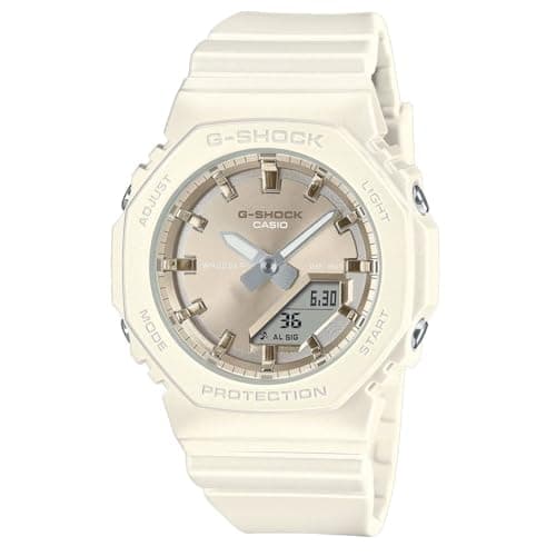 Image of Casio G-Shock Women's GMAP2100ST-7A White/Gold Analog-Digital Watch, Off White, Dress