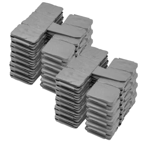 Image of KCT 2 Pack - Grey Stone Cobble Effect Garden Lawn Border Edging Interlocking Path Edge - 20 Pieces Total