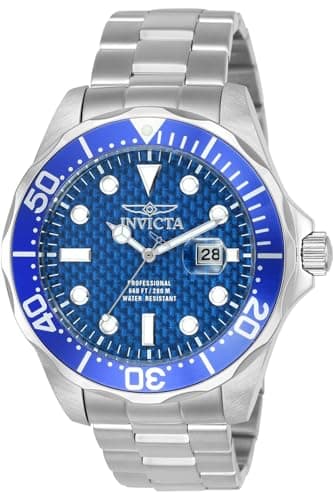 Image of Invicta Pro Diver 12563 Men's Watch - Waterproof - Analogue - Quartz Movement - stainless steel with blue dial - 47mm