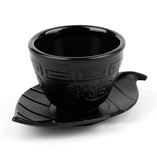 Image of Culnflun Japanese Cast Iron Teacup Retro Cup Iron Pot Iron Coasters Tea Set Drinkware 100ml Black