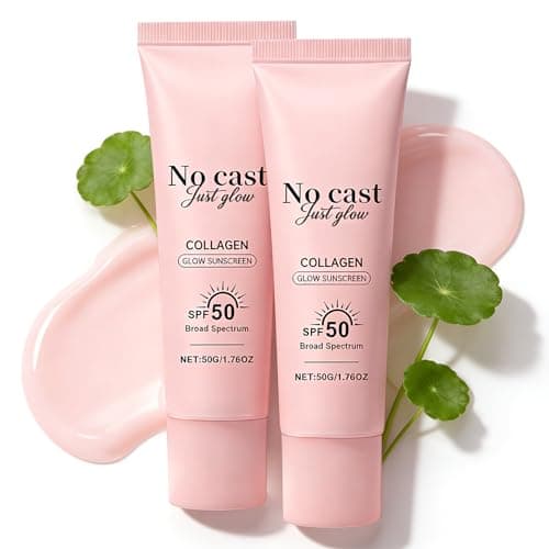 Image of No Cast Just Glow Collagen Sunscreen SPF 50 | Broad Spectrum Face Sunscreen | Lightweight, Non-Sticky, Hydrating Korean Sunscreen | SPF 50 Face Moisturiser For Soothing & Glow | Korean Skincare