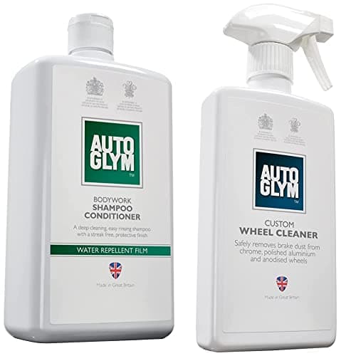 Image of Autoglym BSC001 Bodywork Shampoo Conditioner, 1 Litre & Custom Wheel Cleaner, 500ml
