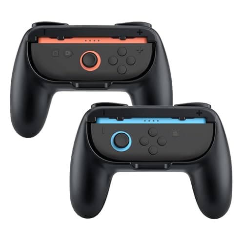 Image of Mcbazel 2-Pack Joy-Con Grips for NS Switch 2, Ergonomic Switch 2 Grip with ABS L/R Trigger Extensions & Quick-Fit Installation (Black)