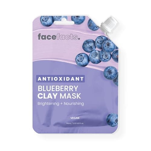 Image of Face Facts Antioxidant Blueberry Kaolin Clay Face Mask; Infused with antioxidant-rich superfood blueberry fruit extract; Brightens and nourishes complexion; Vegan; Pack of one;