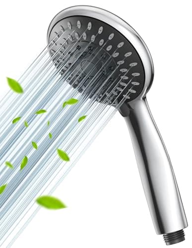 Image of VOXON Shower Head, High Pressure Shower Head - 5 Spray Chrome Handheld Showerhead, Universal Handheld Showerhead Replacement for Low Water Pressure Systems, Anti-Leak Design