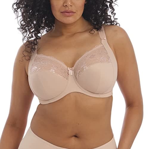 Image of Elomi Women's Morgan Underwire Banded Stretch Lace Bra Full Coverage, Sahara, 36G