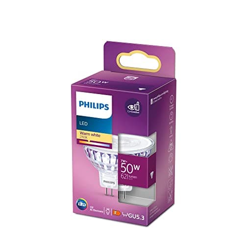 Image of Philips LED Light Spot [GU5.3 MR16] 7W - 50W, Warm White 2700K, 36D, Non Dimmable, Silver a, (8LDIC50P)