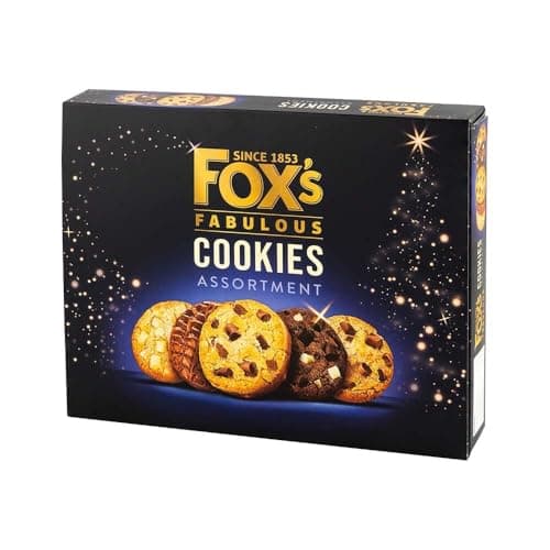 Image of Fox's Fabulous Cookies Assortment 365g Luxury Biscuit Selection | Perfect for Xmas Gifts, Biscuit Gifts Box | Milk, Triple, White and Half Coated Chocolate Biscuits for All Occasions (1 Box)