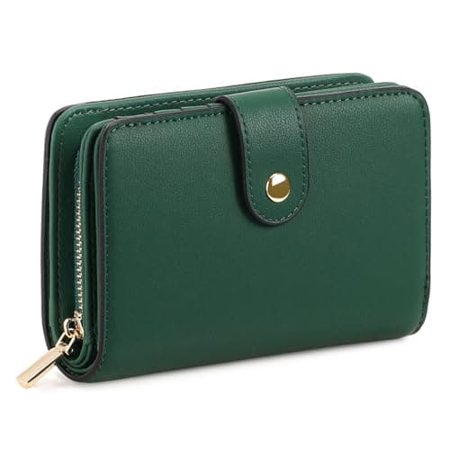 Image of GAEKEAO Ladies Leather Purse RFID Blocking Women's Wallet Bifold Ladies Credit Card Wallet with Zip Around Coins Section Real Leather Purse