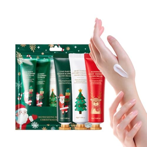 Image of Christmas Hand Cream Gift Sets, 5 PCS Deeply Hydrating Nourishing Non-Greasy Layered Fragrance Repairing Dry Hands Hand Cream Set, Christmas Edition Gifts for Women