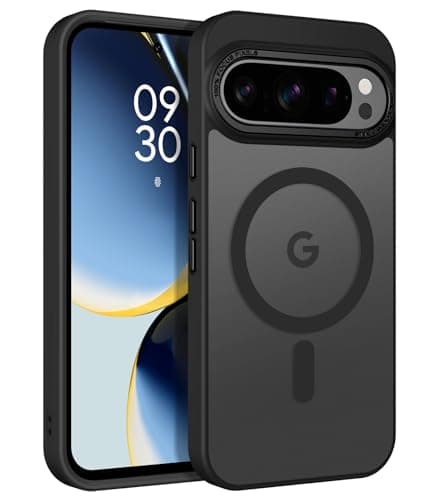 Image of GaoBao for Google Pixel 10/Pixel 10 Pro Case,[Compatible with MagSafe] Shockproof Military Translucent Matte Slim Bumper Cover Women Men Cute Magnetic Phone Case for Google Pixel 10/10 Pro,Black