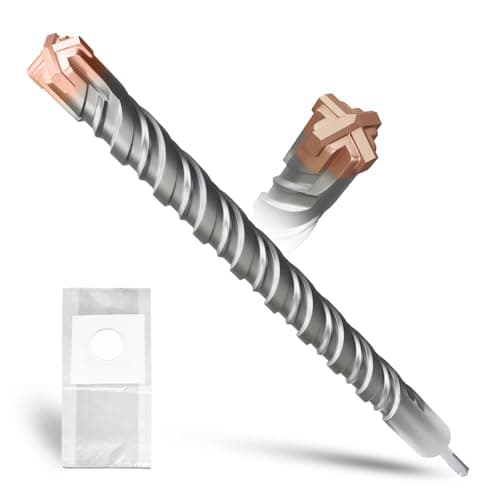 Image of METOTY SDS Plus Hammer Drill Bit 40mm×460mm, with 4 Carbide Cutting Edges, Head with Coating, Masonry Drill, Hammer Drill, Concrete Drill, for Stone, Concrete, Natural Stone, Brick Wall