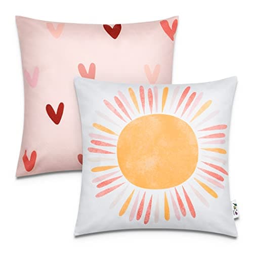 Image of Paco Home Set Of 2 Cushion Cover 45x45 Cushion Pillowcase Children's Room Kids Deco Various Motif Multicolour, Colour:Multicoloured 2, Sets:2pcs-Set