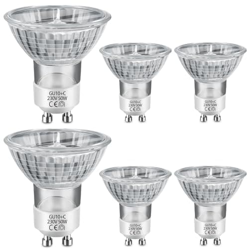 Image of Blakapoo Gu10 Bulbs, 50W, 230V, Spotlight Bulbs, Dimmable Warm White 2800K, 500lm, 45° Wide Beam Angle, 2 Pin Light Bulbs, for Ceiling Lights, Bathroom Lights, Cabinet Lights, 6 Pack