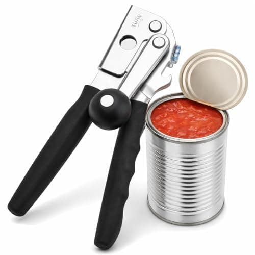 Image of ALLVANA Heavy Duty Manual Can Opener for Seniors & Adults with Magnetic Lid Lifter - Easy Open Smooth Edge Safe Cut, Stainless Steel for Large Cans, Kitchen & Camping with Bottle Opener